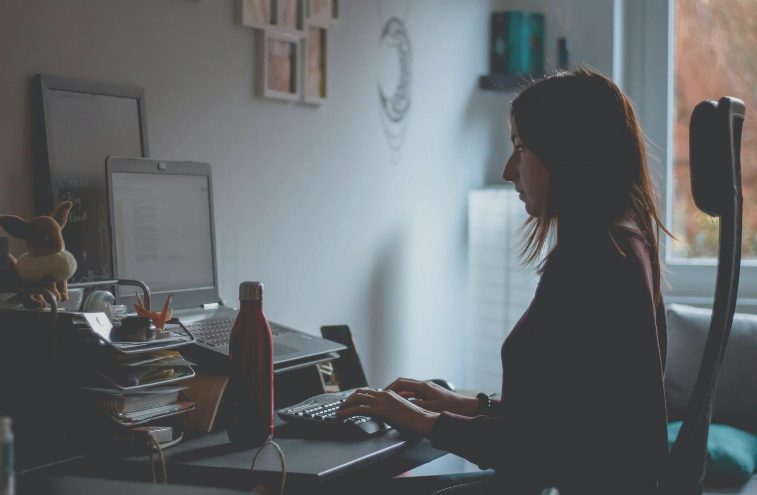 Financial planning workspace with calculator and documents
